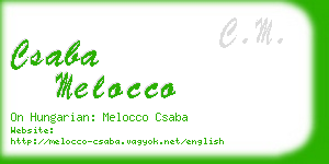 csaba melocco business card